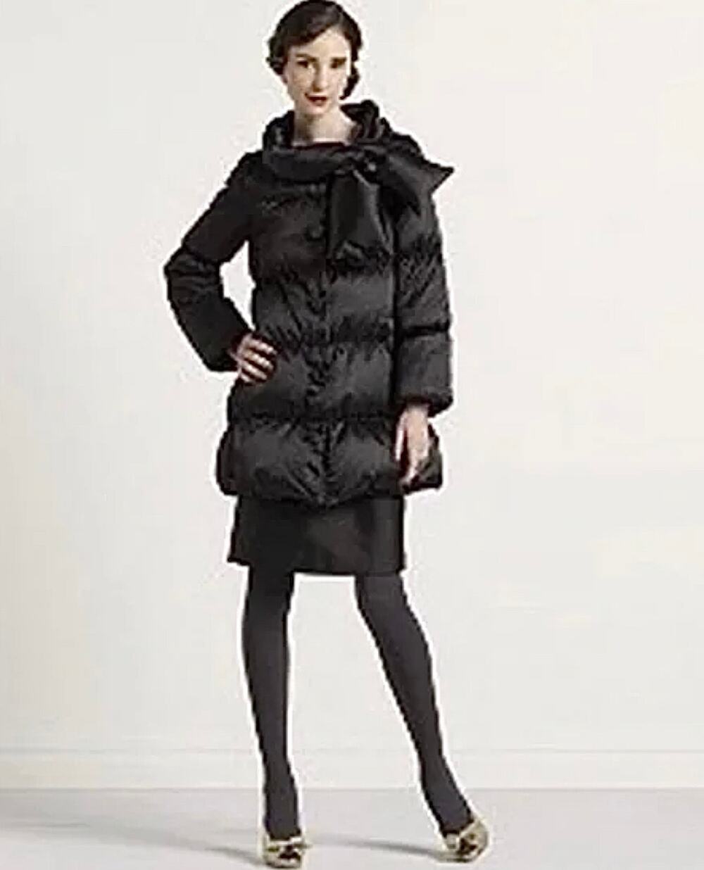 Exquisite Kate Spade Puffer DOWN Jacket Scart Coat Collar $599 Black Size Large